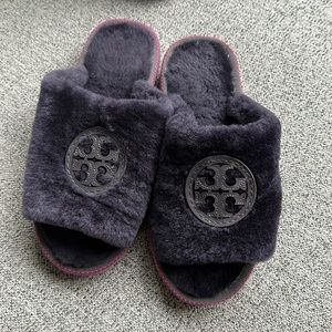 Tory Burch fuzzy slippers